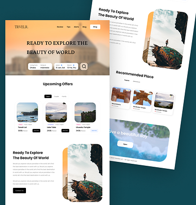 Travel Web Landing page app branding design landindpage mobile travel ui user interface ux