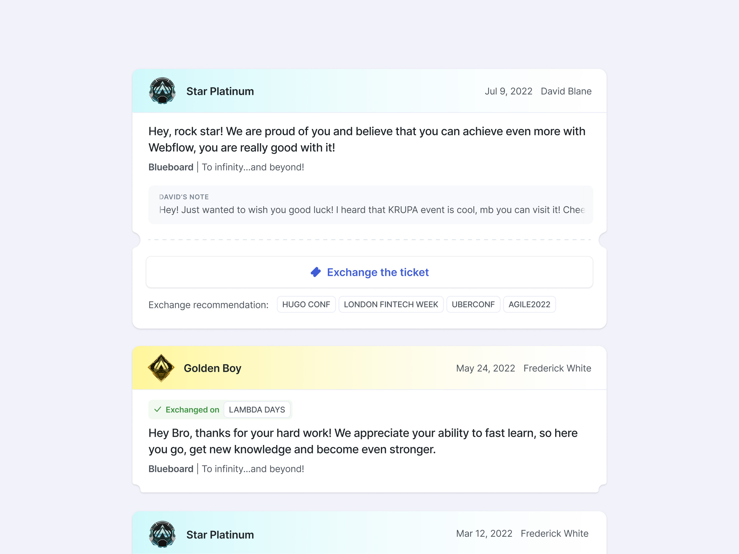 Example of Event Ticket Exchange