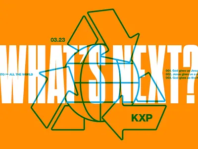 What's Next? arrows branding church design design illustration jesus line art logo recycle typography vector whats next world