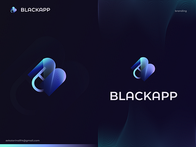 BlackApp Logo Concept 2023 a b black bland branding geometry gradient graphic design letter logo logotype