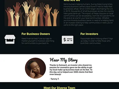 Outreach: Humans Who Help Humans graphic design ui