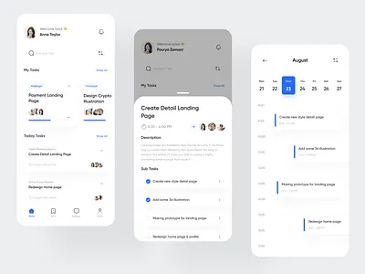 Task Management - Mobile App app app design application clean design details ios management minimal mobile mobile ui planner task task manager timeline to do ui ui design uiux ux