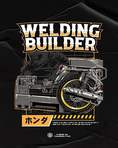 Welding Builder (Custom Design Illustrastion) artwork commissionwork customdesign illustration illustrator logo motocross outdoorsapparel outdoortshirt