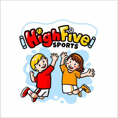 HighFive Sports branding design graphic design illustration kids kids logo logo mascot mascot logo sport logo vector