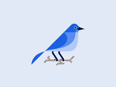 Mountain Blue Bird animal bird flat illustration geometric geometric bird illustration vector animal vector illustration