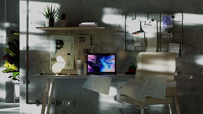 Office. 3d animation motion graphics