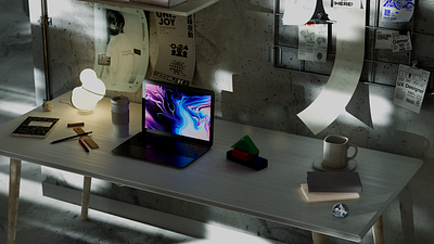 Office. 3d animation motion graphics