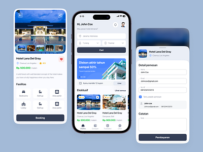 Hoteru, Hotel Booking App - Exploration clean color design figma hotel hotel booking layout mobile ui mobileapp typography ui ui ux ui design uidesign uiux user interface uxui