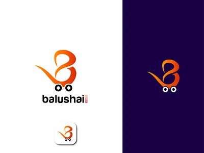 B LETTER ECOMMERCE LOGO b letter ecommerce balushai branding identity business cart logo ecommerce shop ecommerce site logo online business online shop retail sale shopping store