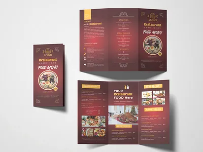 Restaurant Food Menu Flyer, Brochure, Trifold Design bi fold branding design flyer graphic design illustration image retouch leaflet logo photo edit trifold design vector