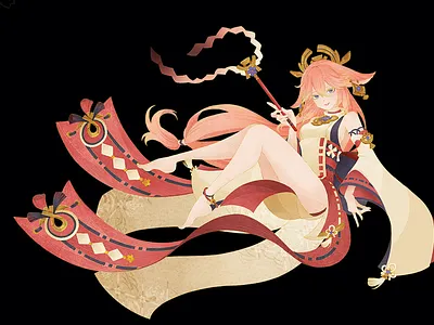 fan art---gen Shen branding character design cool girl cute girl design fan art game illustration gen shen illustration nft