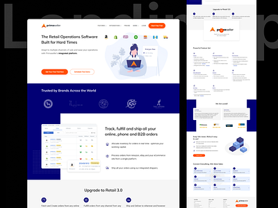 Landing page: Retail Operations Software branding illustration landing page retail software ui design ux design