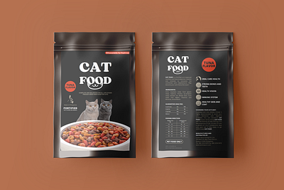 CAT FOOD ver.01 | FOOD PACKAGING DESIGN SAMPLE | CANVA DESIGN black branding canva canva design cat cat food cat lover design elegant graphic design minimal mockup packaging design premium product design simple