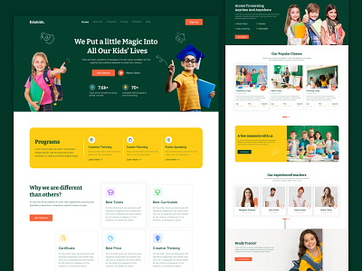 👩‍👧‍👦Kids' Education Platform Website📖 branding children childrens website education educational platform educational website front page kids kids branding kids platform kids website landing page minimalistic modern website platform for children sample website ui uiux web design website for children