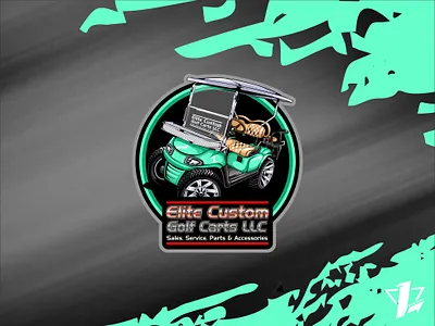 ECGC LLC big tires branding cart design designer flat design golf graphic design green icon illustration logo logo design logo sport mascot sport ui vector