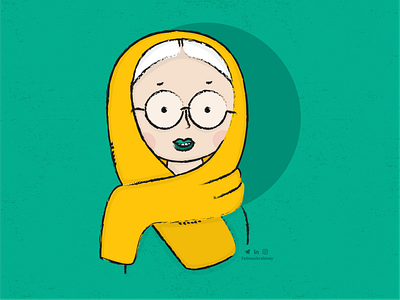 woman witn yellow scarf character dasign graphic design illustrating illustration scarf vector woman character