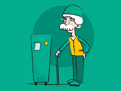 Old man in line character dasign graphic design illustrating illustration man old man character vector