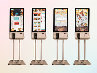 Food Court Web App on an interactive touch screen kiosk app desig app design case study design figma design food cour app graphic design ui ui design web app design web application