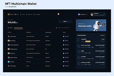 NFT MULTICHAIN WALLET blockchain defi design nft nftmarketplace ui ux