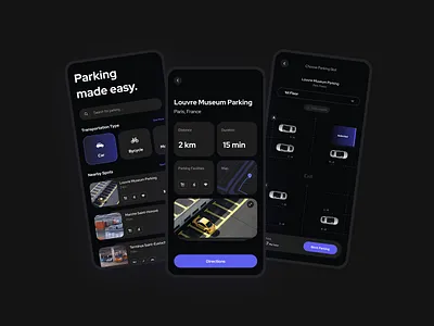 Parking Mobile App Design app app design book booking car car park car parking clean design find parking mobile mobile app mobile design park parking parking app parking area ui ux vehicle