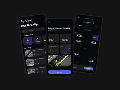 Parking Mobile App Design app app design book booking car car park car parking clean design find parking mobile mobile app mobile design park parking parking app parking area ui ux vehicle