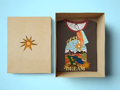 Desert Dream Retro Print for T-shirt adobe illustrator design dreaming graphic design illustration print retro summer t shirt vintage