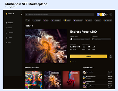 Multichain NFT Marketplace blockchain cryptocurrencies defi design ui uidesign ux uxdesign