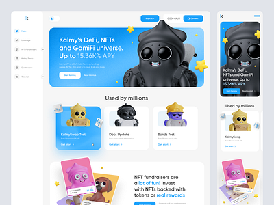 Kalmy DeFi, NFT product 3d blockchain crypto design defi minimal nft ui ui inspiration ui ux design web web design white