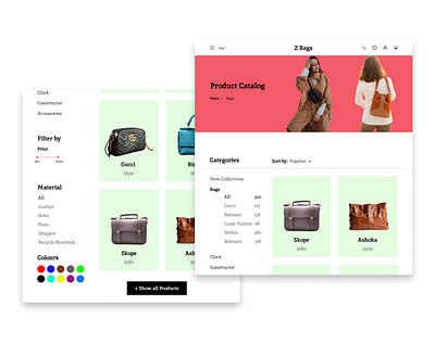 Z Bags(E-Commerce) Website design graphic design landingpage minimalisticdesign ui uidesign uiux userexperience ux webdesign