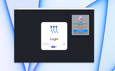 Desktop App UI - 1LimX Login UI app app design biometric design encrypted data vault encrypted file vault file manager illustration login logo macos minimalism minimalist password keeper password manager privacy ui