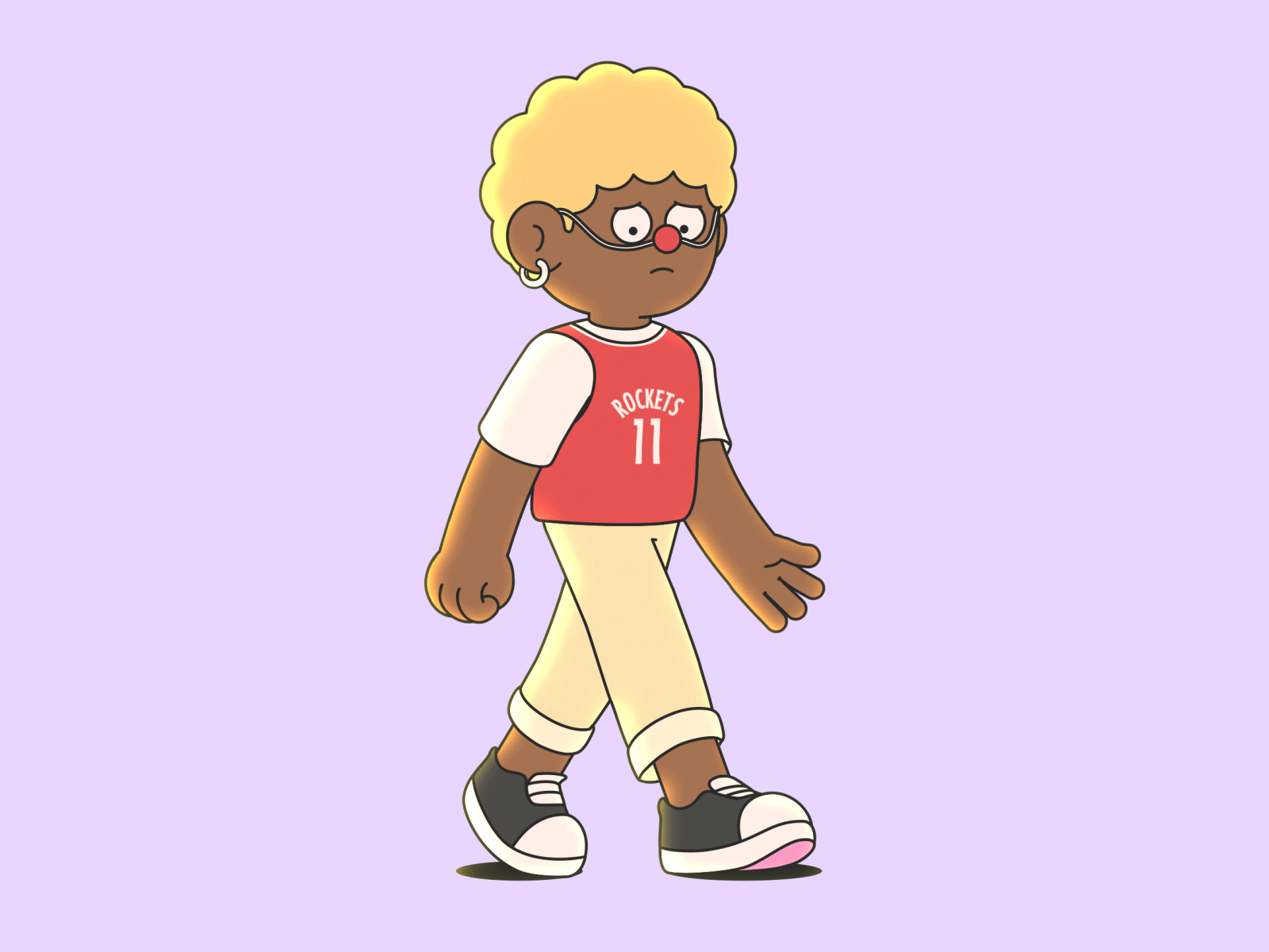 XIAOLI ae animation character clown exploding head illustration motion rocket sad walk yaoming