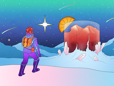 Chuck adventure coctail design drink gradient graphic design illustration nature night sky social media star