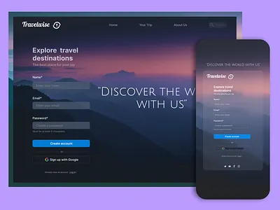 Dark Mode Sign-Up Page
