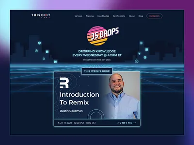 JS videos website angular clean courses dark design event figma intro js minimal neon online event react responsive ui ux vue web website website design