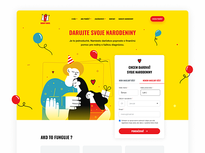 Darujte svoje narodeniny angel charity design flat illustration look minimalism ui ux visual visualdesign web webdesign