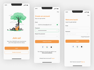 Daily UI #001 – Sign up/Log in app dailyui 001 design graphic design illustration login signup typography ui uxui