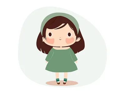 Cute girl adobe artist character creative design digital art flat character illustration vector