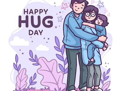 Happy Hug Day graphic design illustration