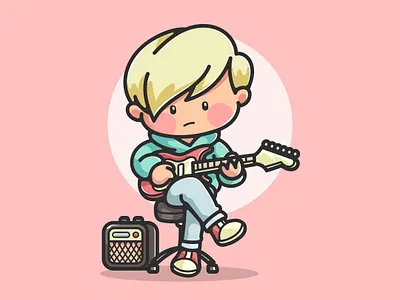 Guitarist graphic design illustration