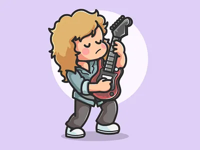 Guitarist graphic design illustration