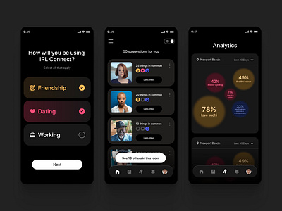 IRL Connect || App design || Find new friends app application dating friends ios product design prototyping ui ux