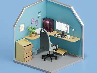 3D isometric Office 3d 3d art 3d artist 3d generalist 3d illustration 3d model animation art blender branding design graphic design illustration isometric motion graphics office ui ux vector work