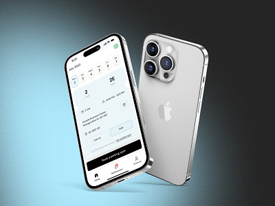 Parkiza — Mobile booking branding calendar view card location logo mobile app parking ticket report violation scan button spot ticket ui