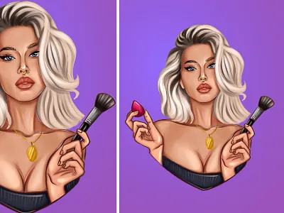 Portrait Logo | Digital Art art brand design logo digital art illustration logo makeup artist makeuplogo procreate sticker