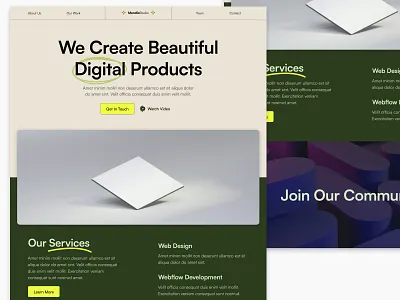 MendioStudio - Creative Agency agency branding clean creative agency daily dailyui design digital product figma hero section landing page layout modern ui uiux vibrant colors web design website design