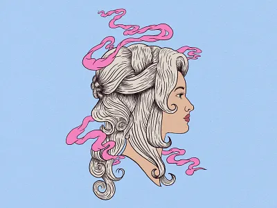 Dolly country music digital dolly dolly parton drawing female illustration songteller vintage