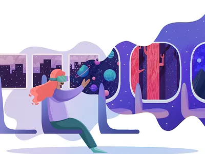 Illustration for VISSION VR company art branding design graphic design illustration illustrator logo ui ux vector