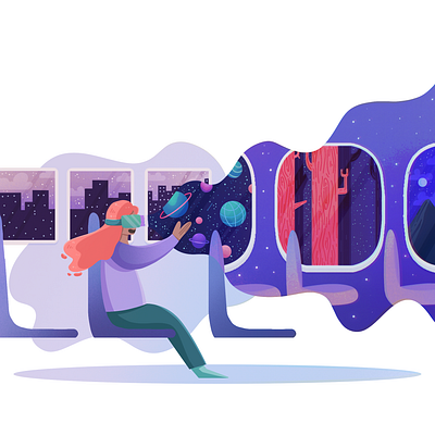 Illustration for VISSION VR company art branding design graphic design illustration illustrator logo ui ux vector