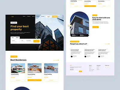 Real Estate - Landing Page animation app branding design landing page mobile real estate landing page typography ui user interface ux
