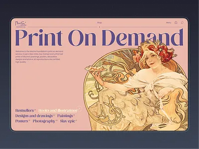 Mucha Foundation Concept alphonse art art nouveau dailyui megan demo font modern mucha mucha foundation concept retro rose swiss vintage violer web